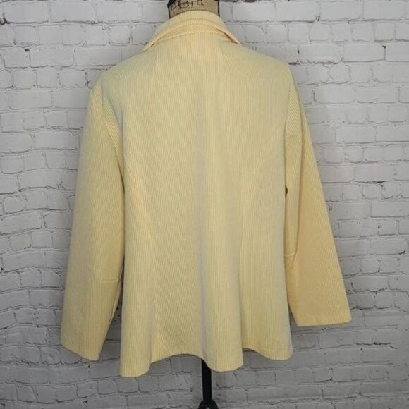 Vintage 70s Yellow White Striped Preppy Blazer - Picture 3 of 10